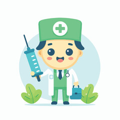 vector character of a smiling field style flat design