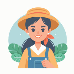 vector character of a smiling field style flat design