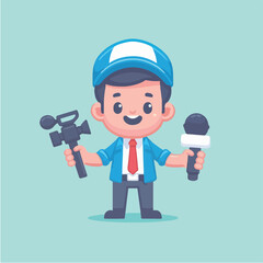 vector character of a smiling field style flat design