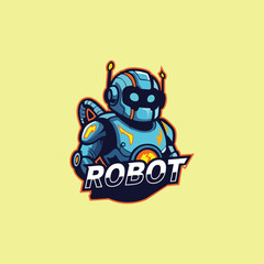 blue robot vector illustration