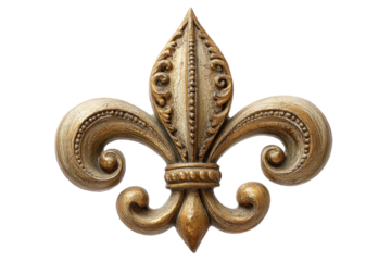 PNG Ornate golden fleur-de-lis symbol on black background
