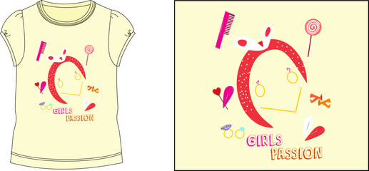 Girls passion girls accessories vector design for t-shirts
