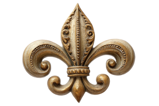 PNG Ornate golden fleur-de-lis symbol on black background