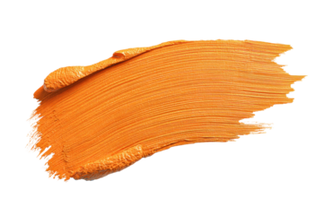 PNG Vibrant orange paint brushstroke on white background
