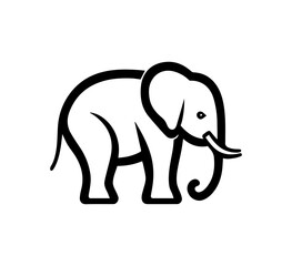 Fototapeta premium This stylized elephant design, with bold outlines, lends itself well to logo usage and creating graphics for animal themed projects.