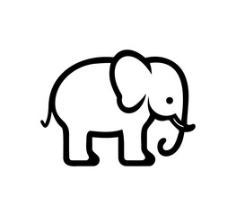 Adorable outline of an elephant makes a charming icon for zoo themes or African animal projects, ideal for simple branding.