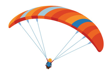 A Cheerful Skydiver Gliding Down with a Colorful Parachute Creating an Exciting and Thrilling Experience in the Sky
