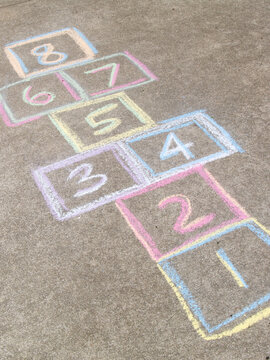 hopscotch game chalk board playground background nobody 