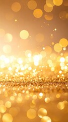 Warm Amber Sand Bokeh With Golden Glittering Effect Against Soft Light Backdrop