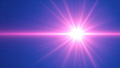 Warm Pink Prism Flare Radiating Light In The Center Of A Blue Background