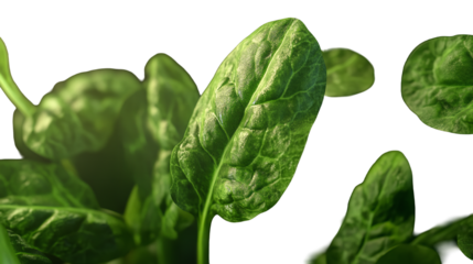 Freshly harvested spinach leaves promising vitality and healthy lifestyle choices a verdant on transparent background