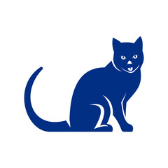 Elegant feline graphic presents a refined cat silhouette, ideal for minimalist logo designs and animal-themed marketing.