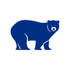 Fototapeta premium Bold bear illustration in dark blue, suitable for logo design, branding, or wildlife education projects and represents strength.