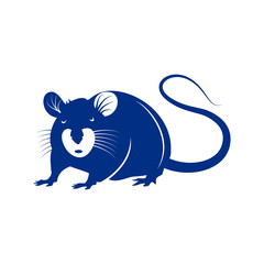 Fototapeta premium Graceful blue rat design conveys sophistication and charm for branding, logos, or lunar new year graphics symbolizing prosperity.