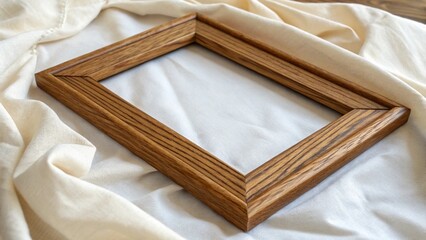 wooden frame on white background