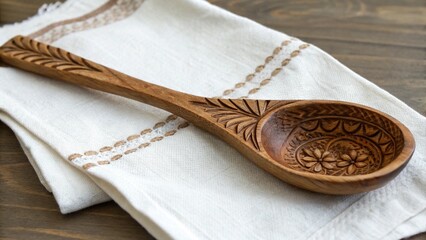 wooden spoon on wooden background