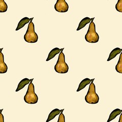 Obraz premium seamless pattern with pears