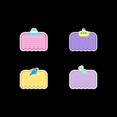 Pastel Cute Sticky Notes Vector Set &ndash; Kawaii Memo Labels and Stationery Tags in Soft Color Palette