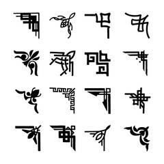 Vintage Decorative Corner Ornaments Vector Set &ndash; Classic Border Embellishments for Frames and Certificates