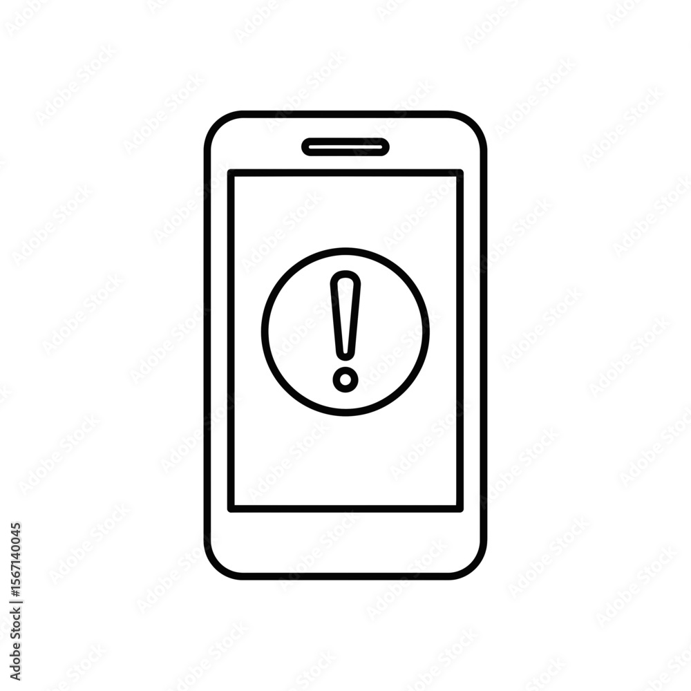 Poster mobile app alert icon design in minimalistic style
