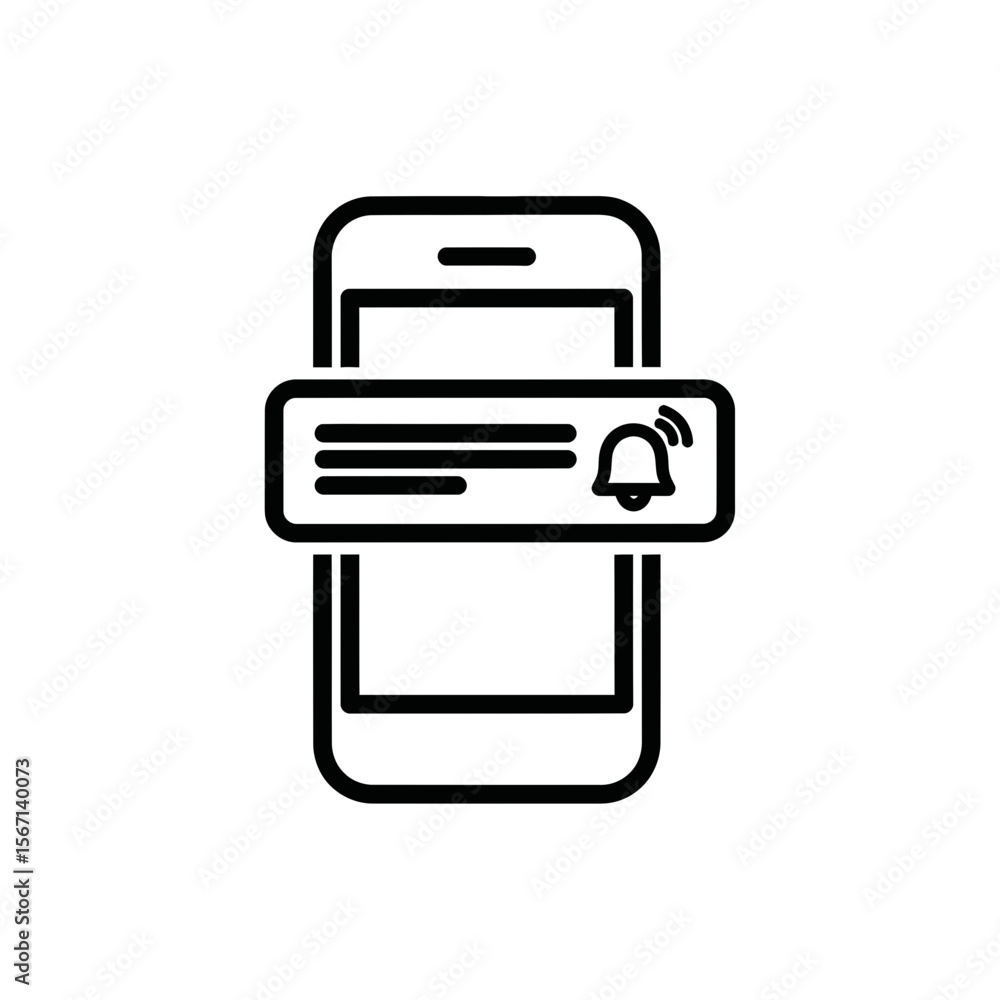 Poster mobile app notification icon design in minimalist style
