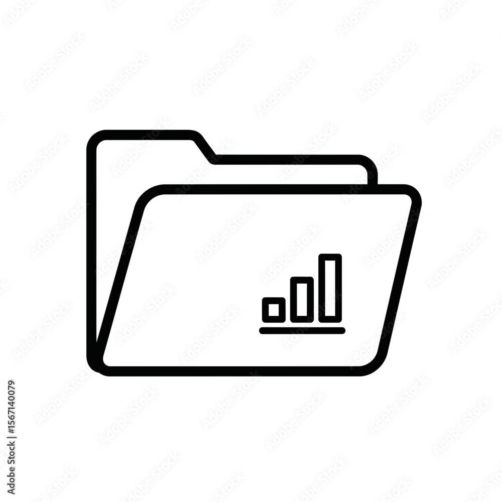 Poster investment banking icon with bar graph on folder background