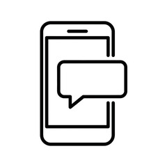 Mobile App Design with Messaging Icon in Minimalist Style  
