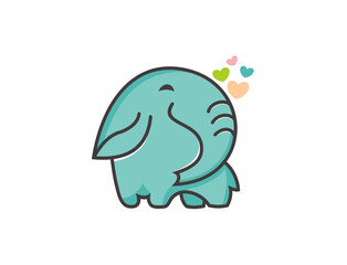 Cute light green elephant illustration