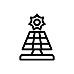 Icon Line solar panel, sun energy. Free energy, ecology, renewable, green energy and solar power plant concept. Linear and Outline icon.