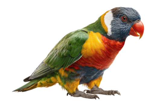 PNG Colorful rainbow lorikeet with vibrant green, red, and blue plumage