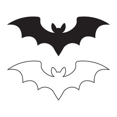 Bat Silhouettes Halloween Graphic Elements Vector Illustration