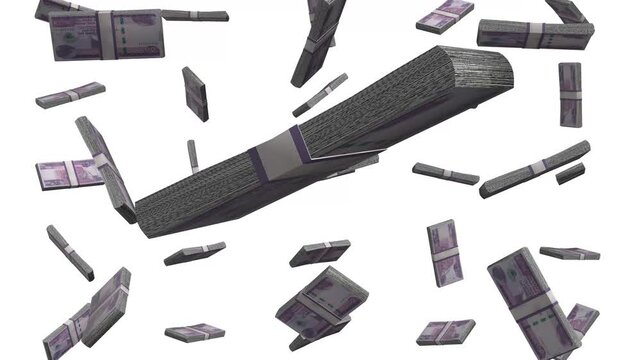 Ethiopian birr banknotes in motion showcasing currency abundance