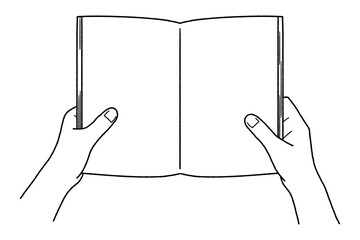 本を持つ手・線画のみ