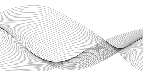 Abstract grey smooth element swoosh speed wave modern stream background. Abstract wave line for banner, template, wallpaper background with wave design. Vector illustration	