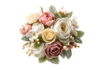 Obraz premium PNG Elegant floral bouquet with roses and greenery