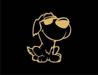 Cartoon dog wearing sunglasses