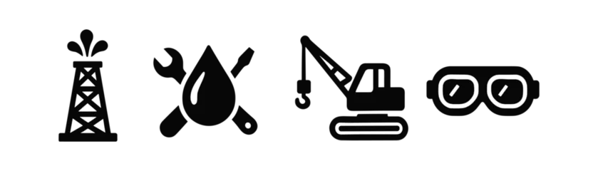  Oil and construction solid icon set. industrial tools and equipment icons collection © Hubba Bubba