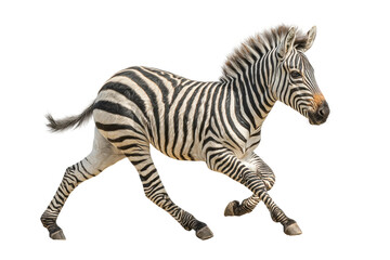 Obraz premium PNG Dynamic zebra in motion with striking black and white stripes