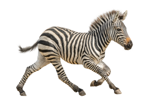 PNG Dynamic zebra in motion with striking black and white stripes