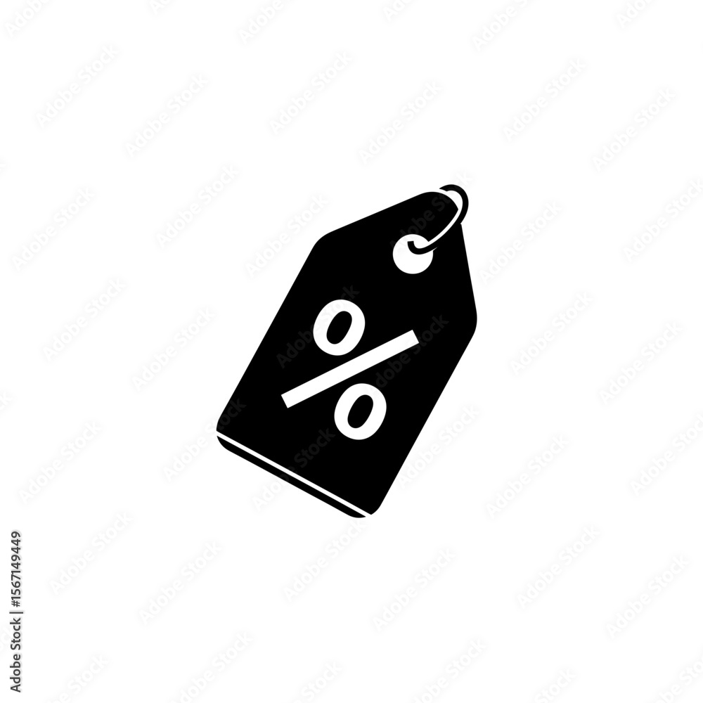 Poster isolated price tag displaying a percentage symbol for sales and discounts advertisement use case exa