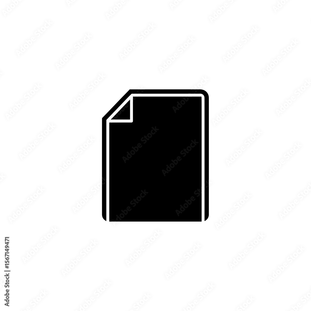 Poster illustration of a single document with a folded corner, presented in a minimalist style art form