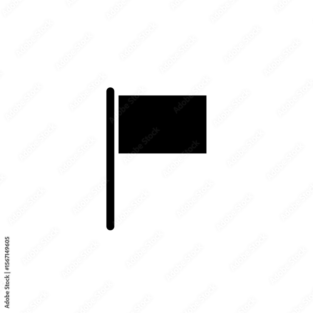 Aufkleber a graphic depiction of a flag with a pole and rectangular banner in a minimalist style icon design