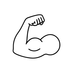  bicep muscle line icon Muscle man arm sign Strength symbol gym power
