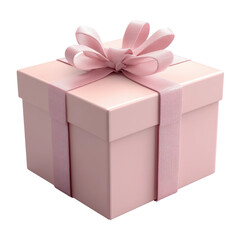 Fototapeta premium Gift box surprise elegant pink present for celebrations setup isolated on transparent background