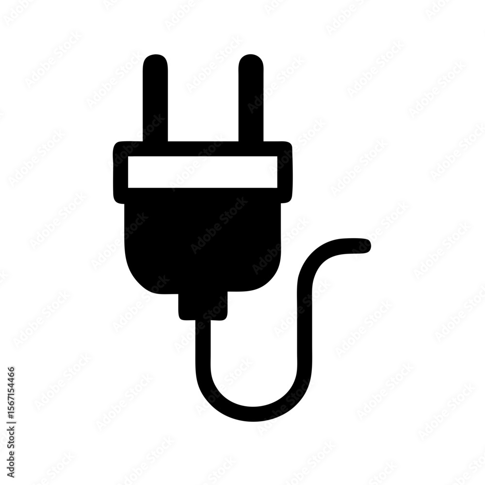Poster electrical plug icon. simple electric plug illustration. power plug graphic for website or app inter