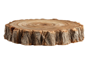 PNG Cross-section of tree trunk with detailed growth rings on black background
