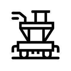 Fototapeta premium Outline of a Harvesting Machine for Agriculture Blogs, Farming Websites, Agricultural Education, and Industry Awareness Content 