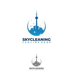 Urban Cleaning design modern logo with Toronto skyline