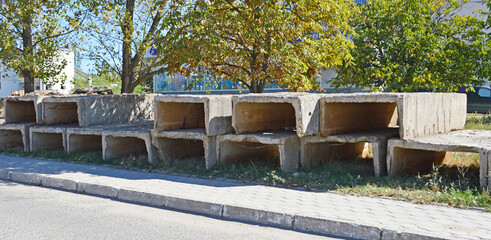 concrete structures for covering underground pipes and communications. repair and replacement of...