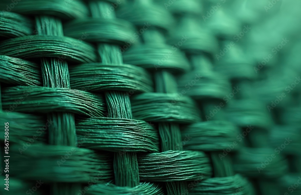 Aufkleber emerald color abstract wicker texture for background. close-up macrophotography view of textured dec